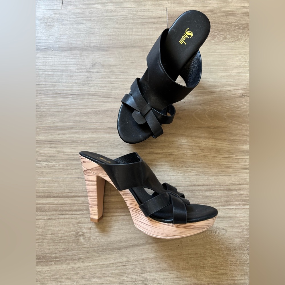Elegant Black High Heel Sandals